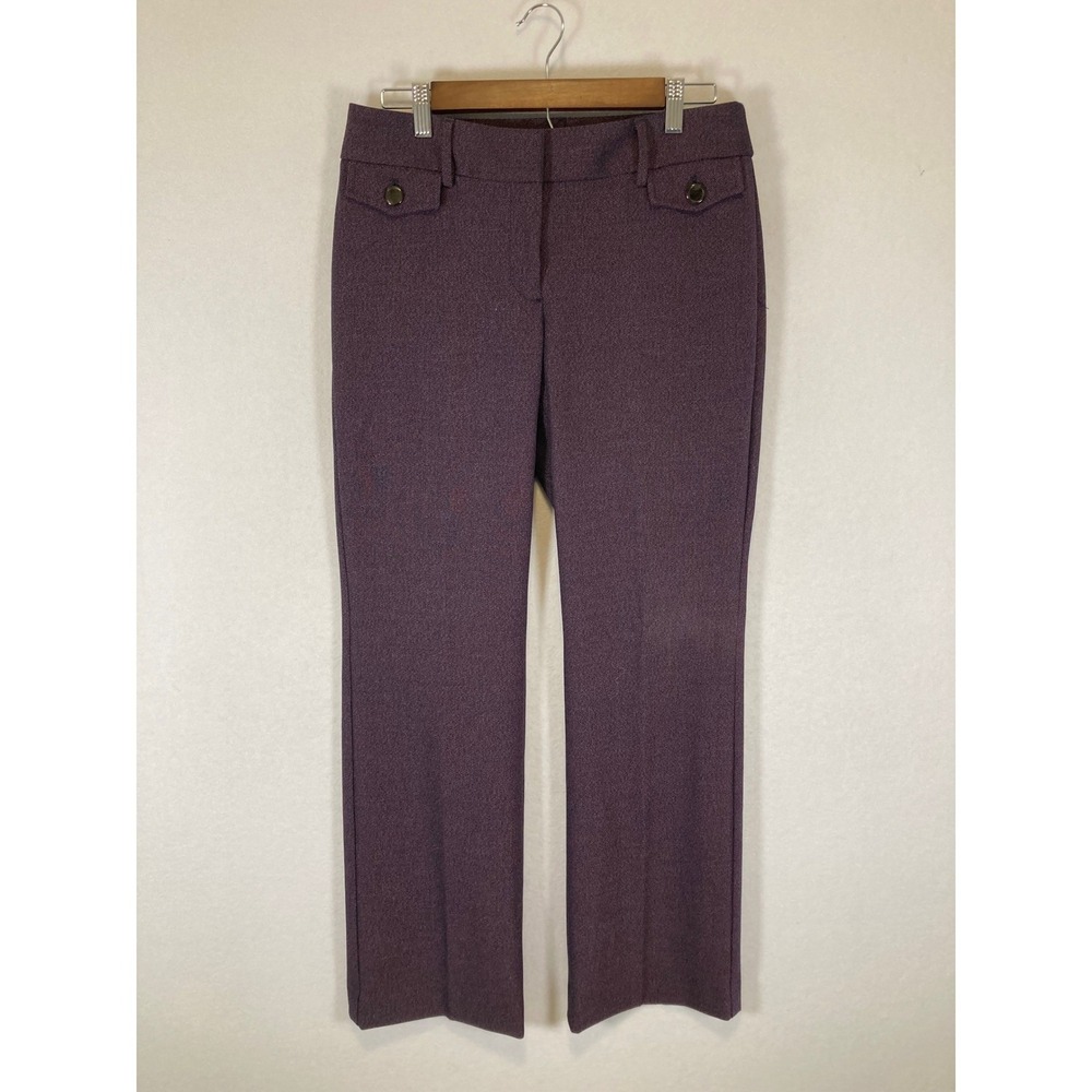 Professional Loft Women 4 Plum Julie‎ Trouser Straight Leg Textured Work Pants